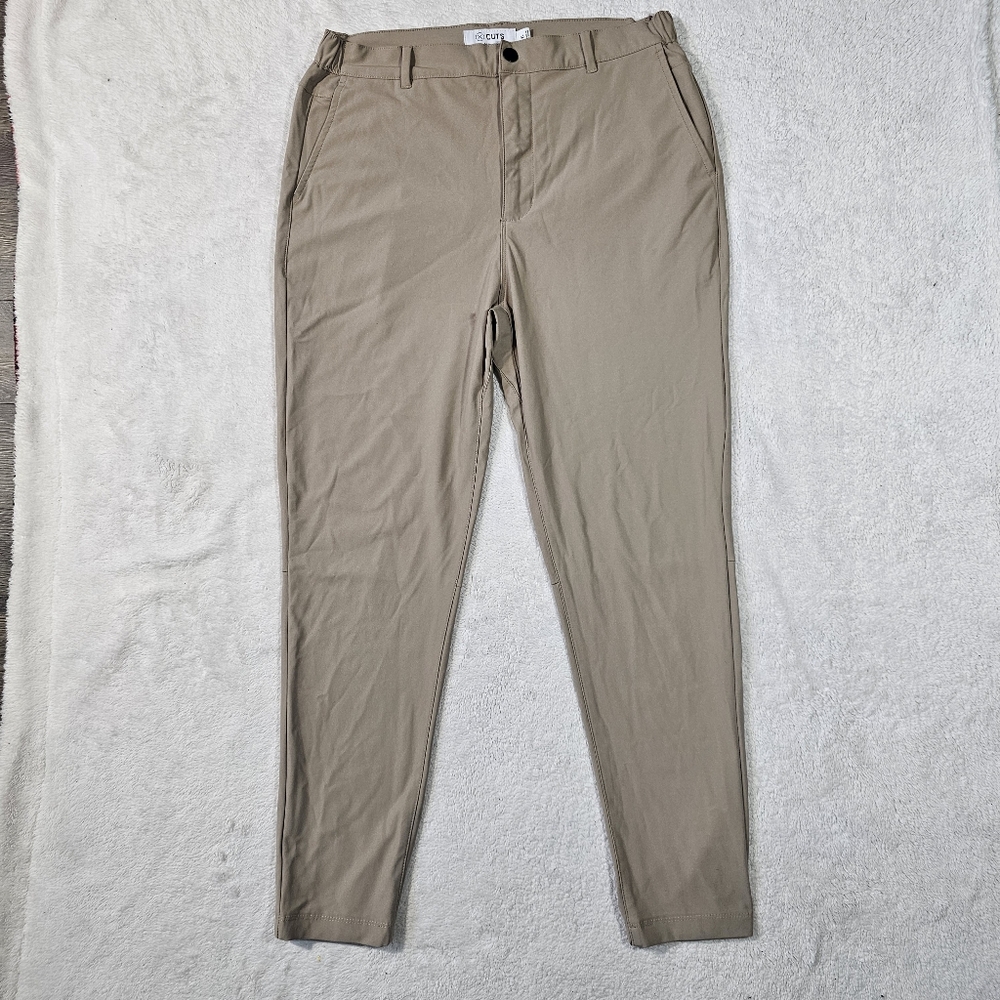 Cuts Pants Mens XL Cream AO Jogger Performance Stretch Golf Casual